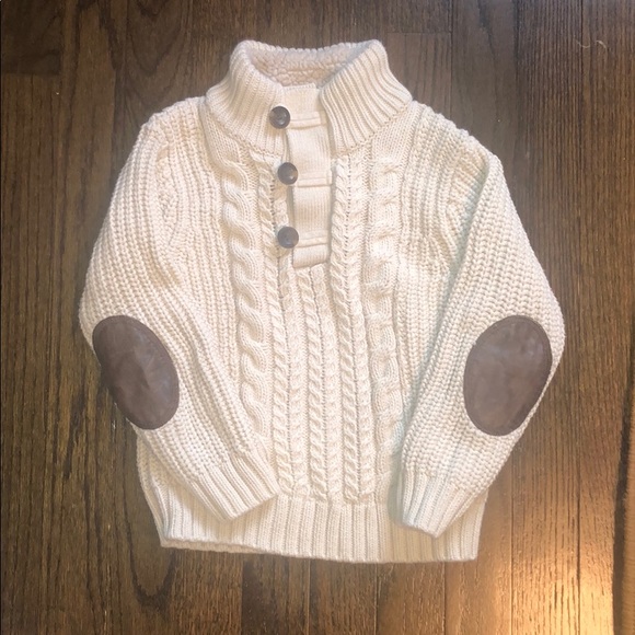 *2/$15* Baby Gap Sz4 Cream Sweater w/elbow patches - Picture 1 of 6